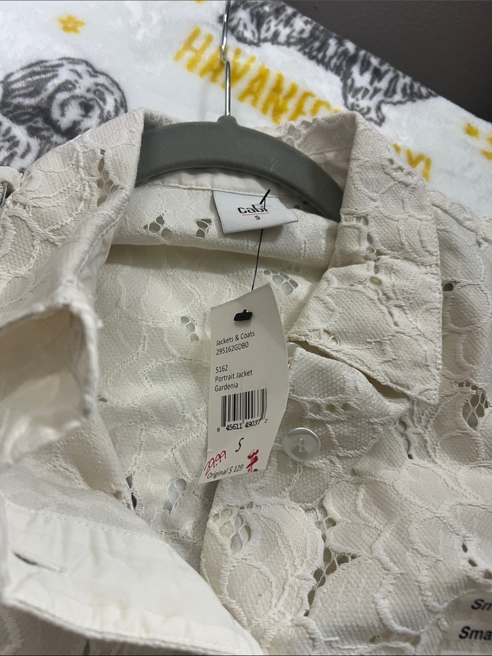 Cabi Womens Jacket Ivory Lace Topper Top Casual Business S Small - Picture 10 of 10